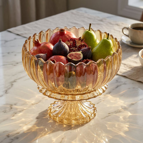 Premium Tinted Centerpiece Bowl with Scalloped Rim 8.5 Inch