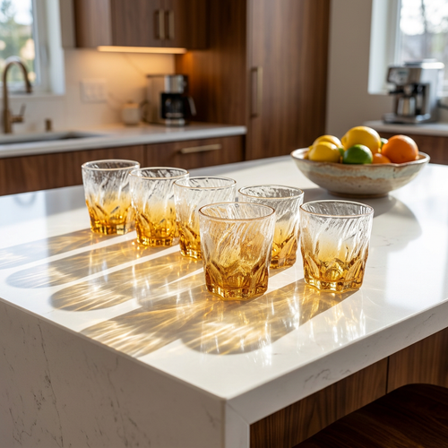 Warm Honey Glacier Whiskey Glass Set of 6
