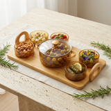 Premium Amber Glass Soup Serving Set 8 Piece