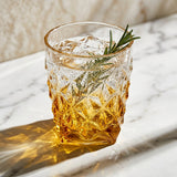 Elegant Amber Gold Base Glasses Set of 6