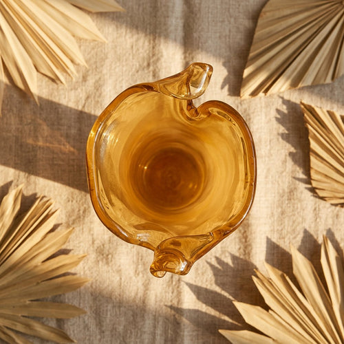 Elegant Honey Amber Art Glass Vase