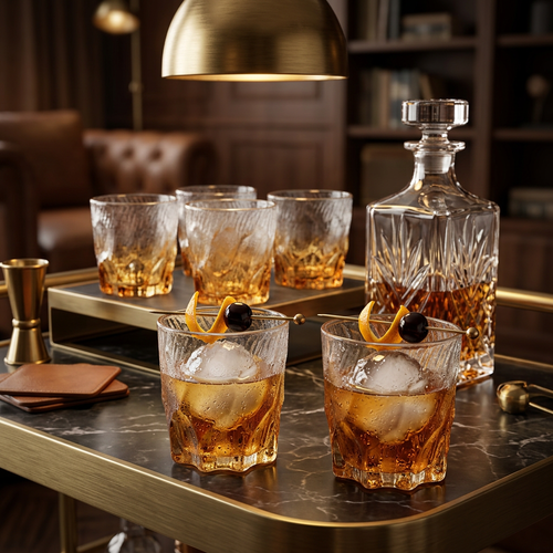 Warm Honey Glacier Whiskey Glass Set of 6