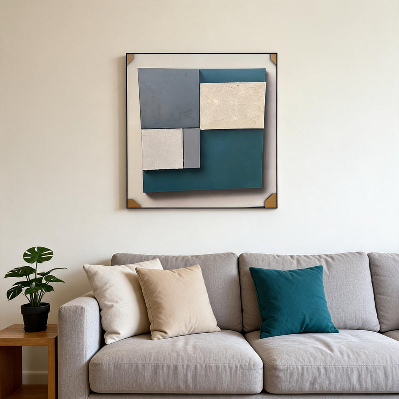 Aegean Abstract Geometric 3D Wall Art