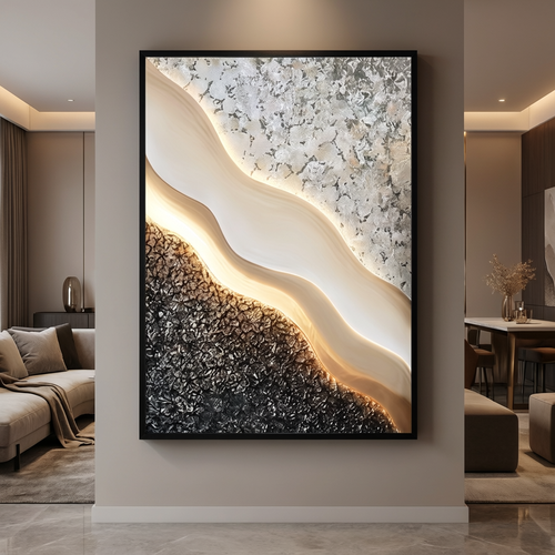 Elegant Neutral Abstract Canvas Wall Art
