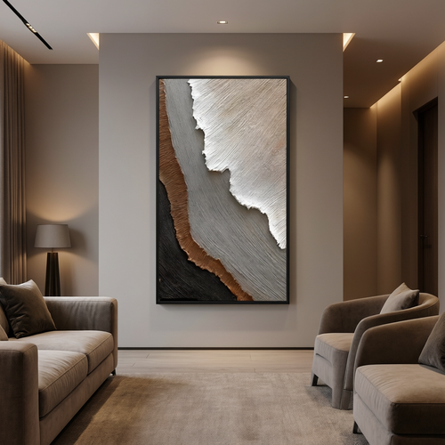 Modern Earth Tone Abstract Textured Canvas Wall Art