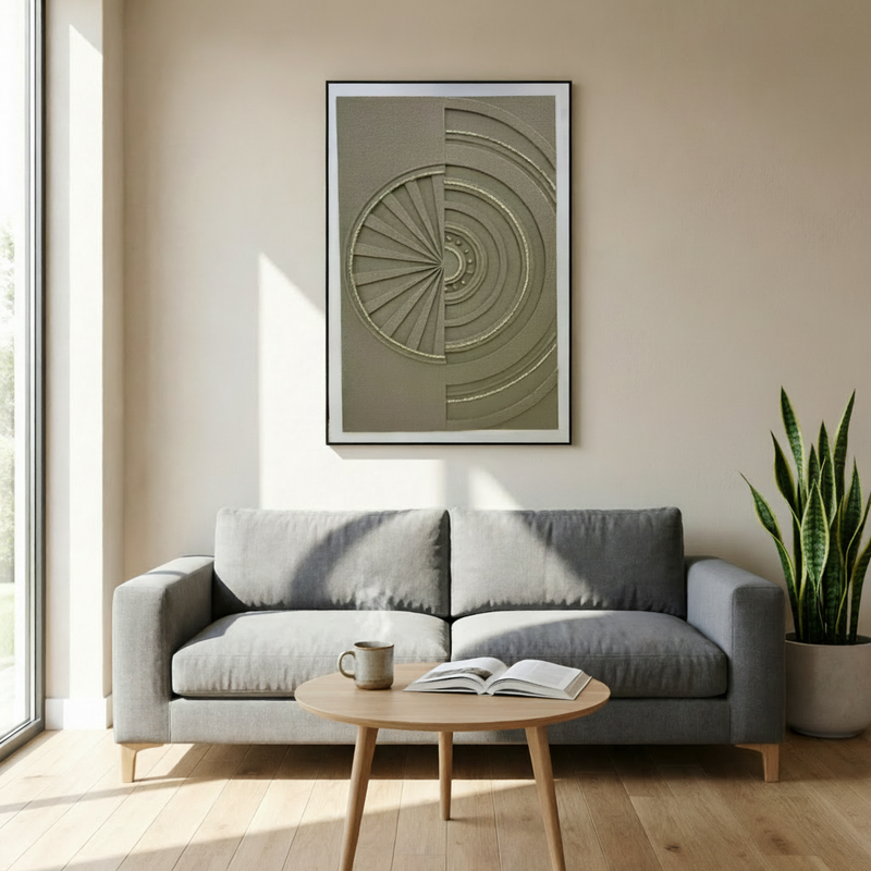 Modern Geometric Textured Wall Art Frame