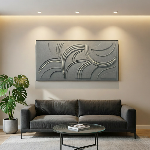 Modern Arc Textured Wall Art Frame