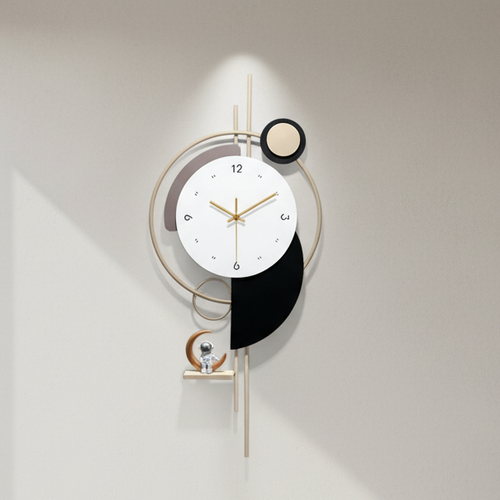 Modern Astronaut & Geometric Luxury Wall Clock