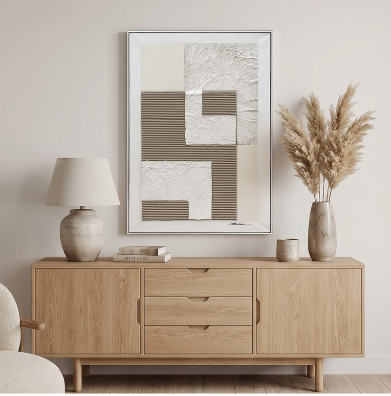 Textured Earth & Origami 3D Wall Art
