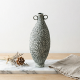 Elegant Charcoal & Cream Textured Vase