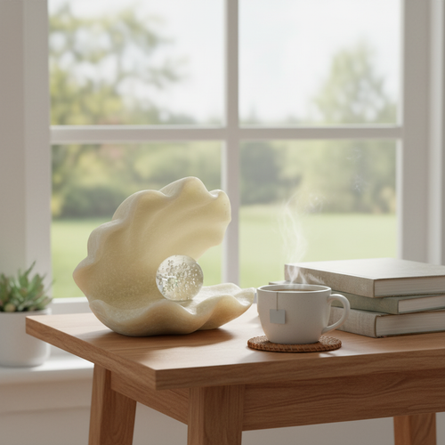 Modern Shell with Crystal Orb Centerpiece