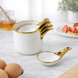 Luxury Curved Dip Sauce Set of 6 with Caddy Holder