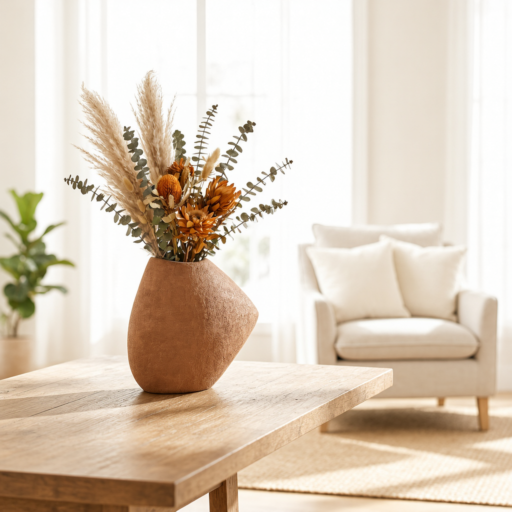 Elegant Earth-Tone Sculptural Vase