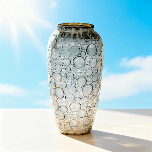 Coastal Blue Bubbled Textured Vase