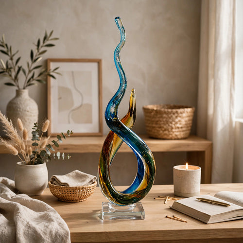 Imperial Glass Abstract Flame Sculpture
