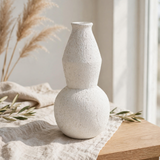 Off-White Textured Gourd Vase