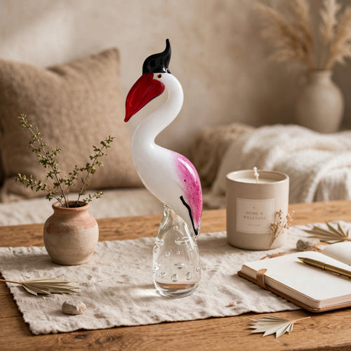 Elegant Style Glass Exotic Bird Figurine