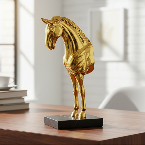 Luxury Metallic Gold Horse Figurine