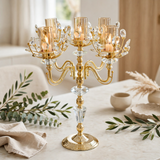 Imperial 5-Light Gold Candle Stand with Crystal Accents