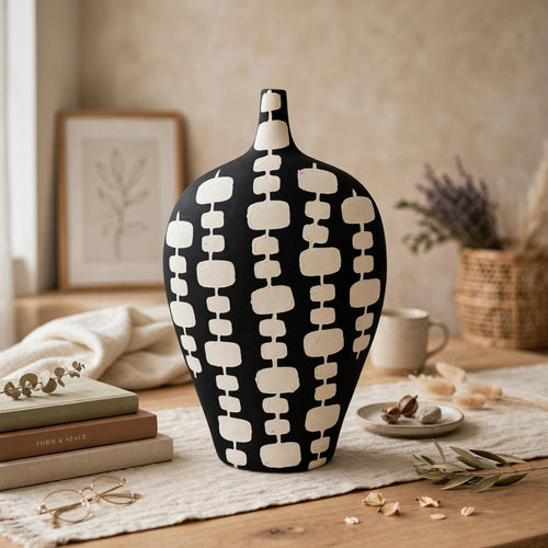 Modern Geometric Dotted Ceramic Vase