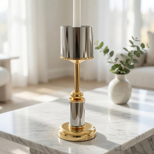 Lumina Mixed-Metal Luxury Candle Stand