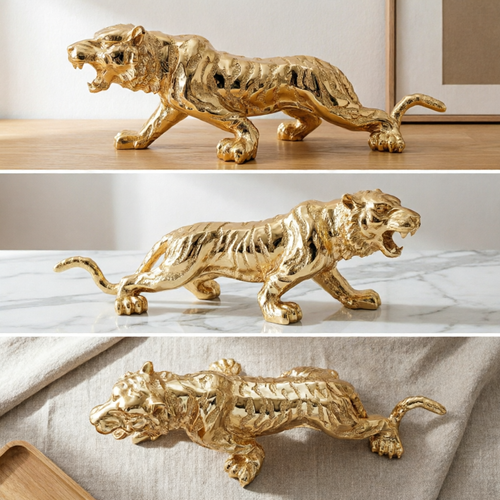 Imperial Roaring Tiger Gold Sculpture