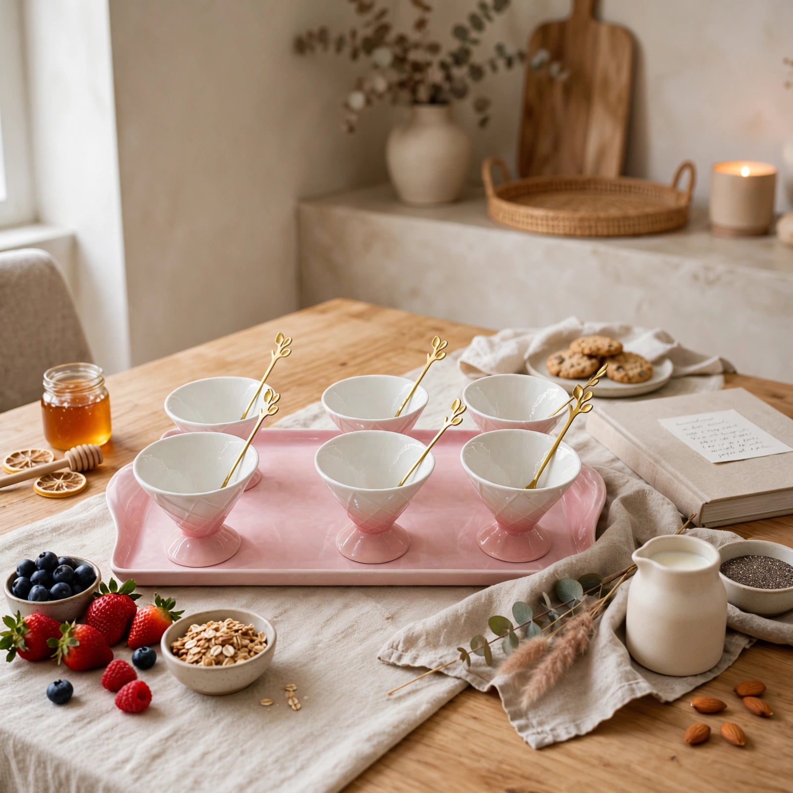 Elegant Duo Tone Dessert Serving Set 13 Piece