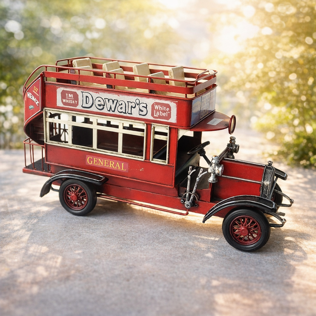 Vintage Double Decker Open Top Bus Showpiece