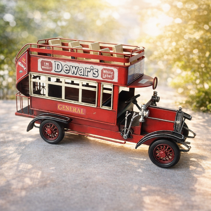 Vintage Double Decker Open Top Bus Showpiece