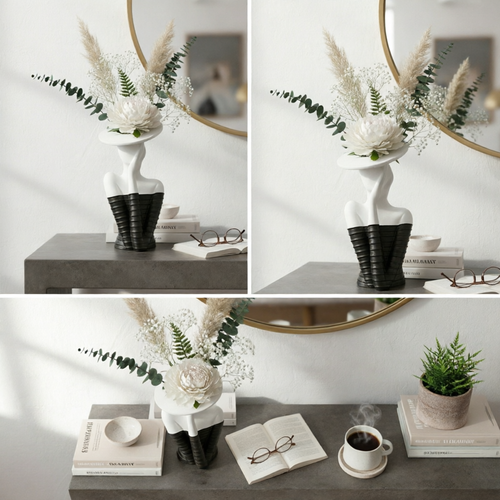 Modern Black and White Female Vase
