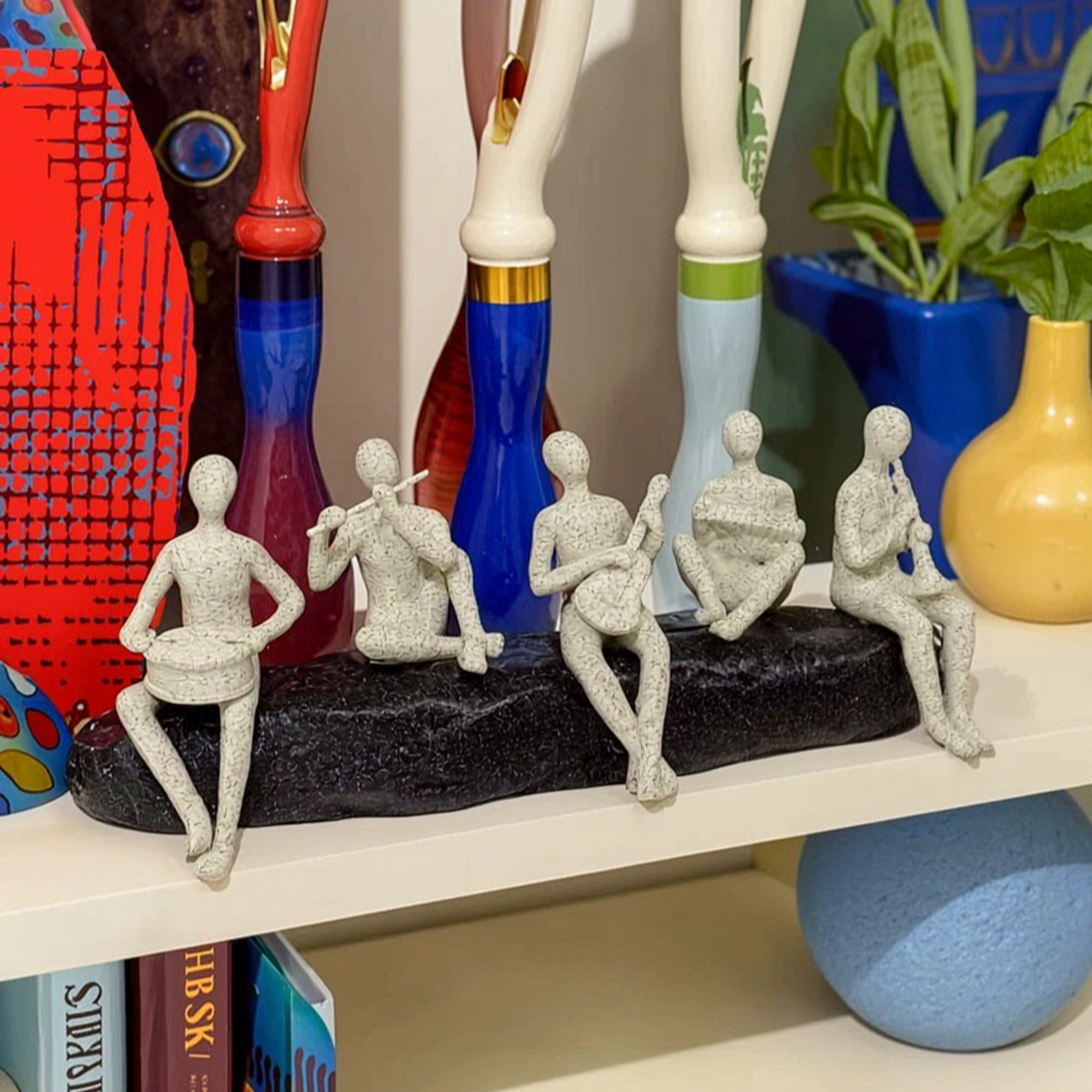 Elegant Textured Musical Band Figurine Sculpture