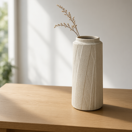 Minimalist Ceramic Cylindrical Vase