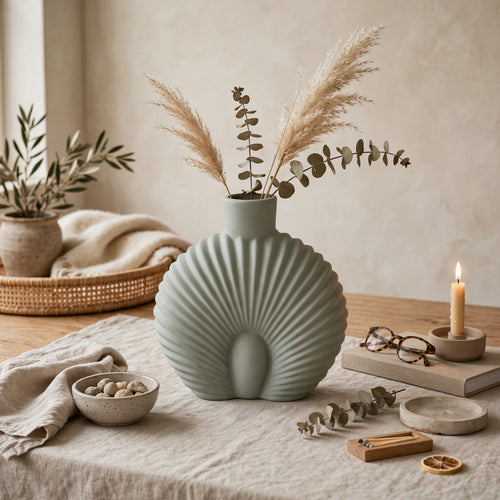Elegant Ocean Crest Open Top Vase