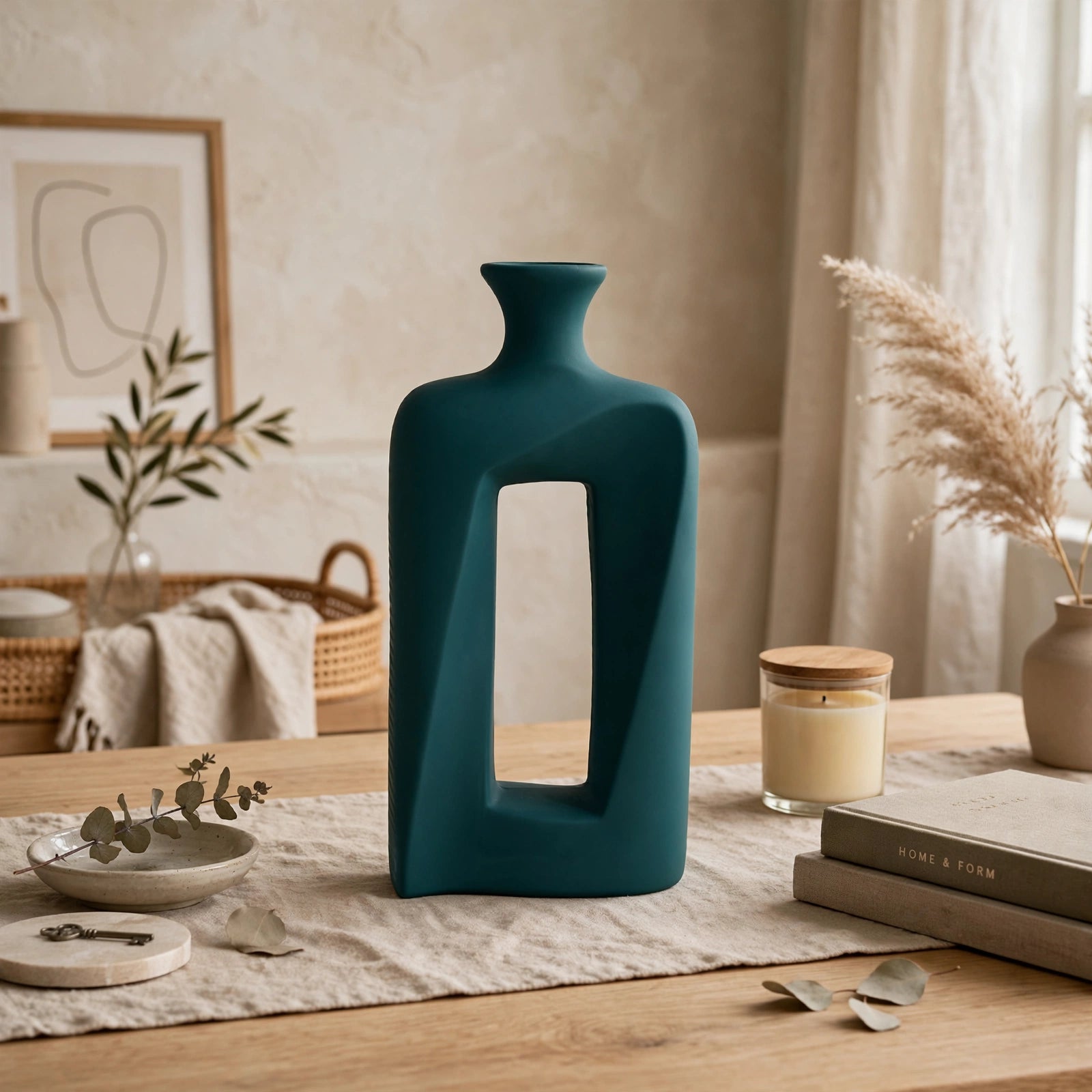 Elegant Eclipse Hollow Ceramic Vase