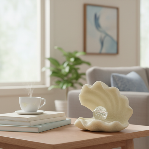 Modern Shell with Crystal Orb Centerpiece