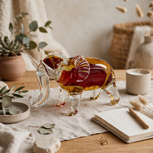 Modern Style Glass Elephant Figurine