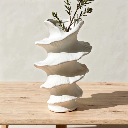 Elegant Swirl Edge Textured Vase