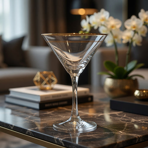Elegant Gold-Rimmed Martini Glasses Set of 6