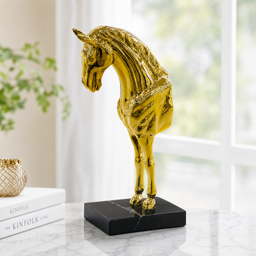 Luxury Metallic Gold Horse Figurine