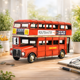 Vintage Metal Double Decker Bus Showpiece