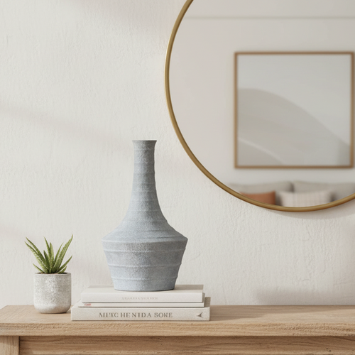 Rustic Textured Gray Vase