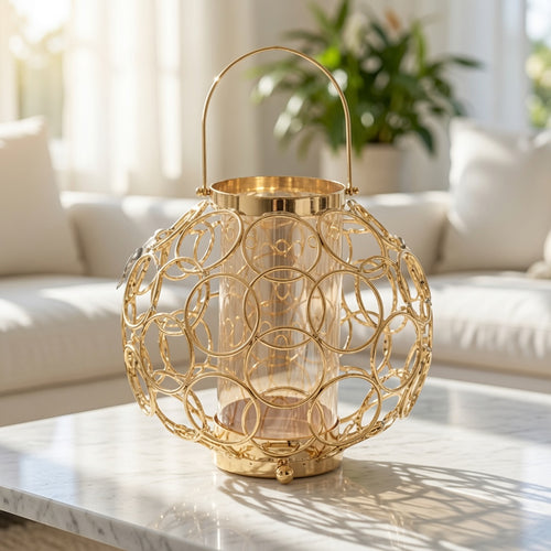 Luxury Gold Wire Cage Lantern