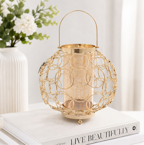 Luxury Gold Wire Cage Lantern