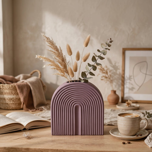 Minimalist Ceramic Arch Rainbow Vase
