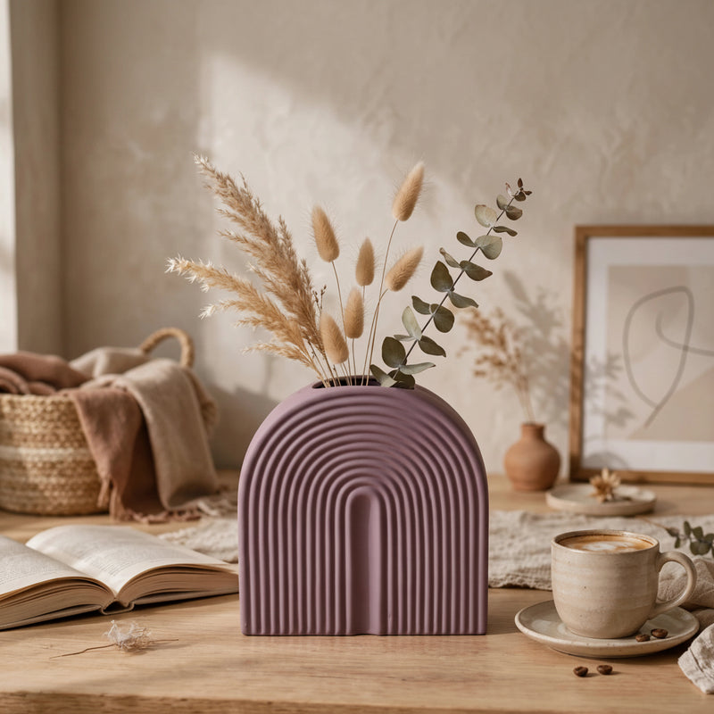 Minimalist Ceramic Arch Rainbow Vase
