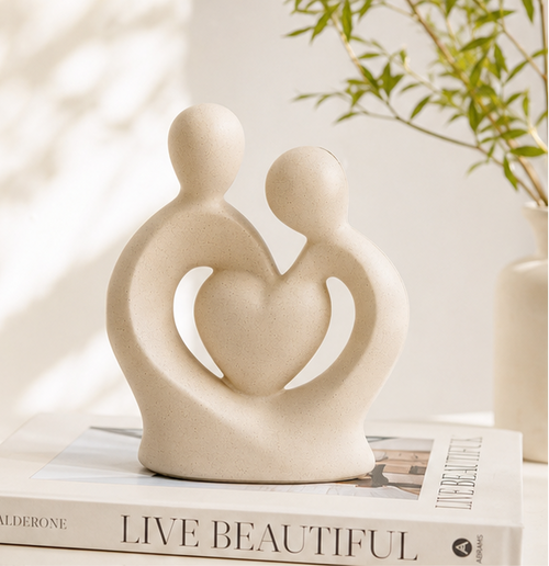Elegant Devotion Couple Ceramic Statue