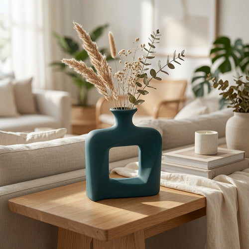 Elegant Hollow Geometric Ceramic Vase