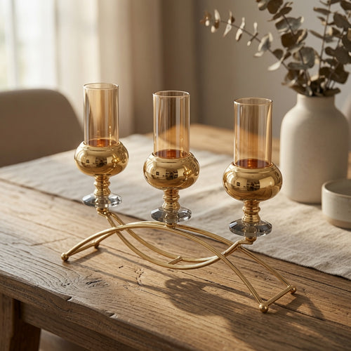 Elegant 3-Light Votive & Taper Candle Holder