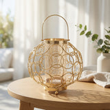 Elegant Geometric Gold Mesh Lantern
