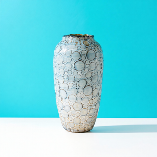 Coastal Blue Bubbled Textured Vase